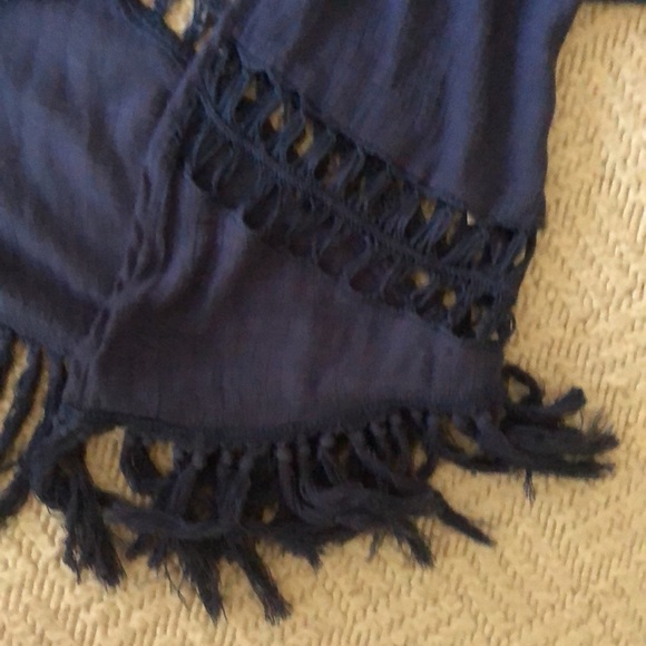 Solid Crochet Bikini Cover Up with Fringe Trim Women Sexy Hollow Vest Beach - Picture 10 of 13